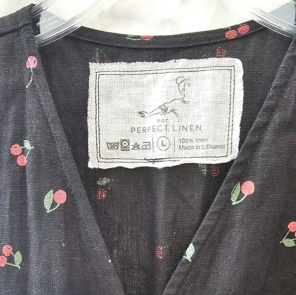 NotPerfectLinen - Jumpsuit In Cherry Print - Picture 2 of 6